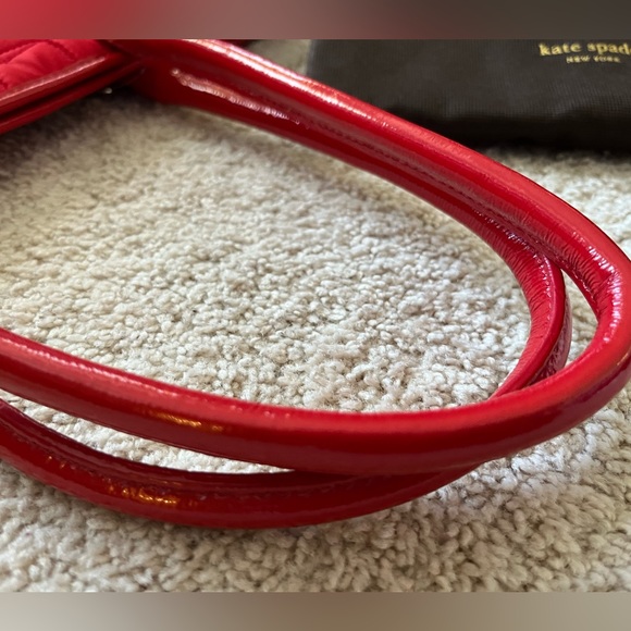 NWT Kate Spade NY Quilted Signature Spade Small Harmony Handbag Red & Dustbag ♠️ - Picture 7 of 9